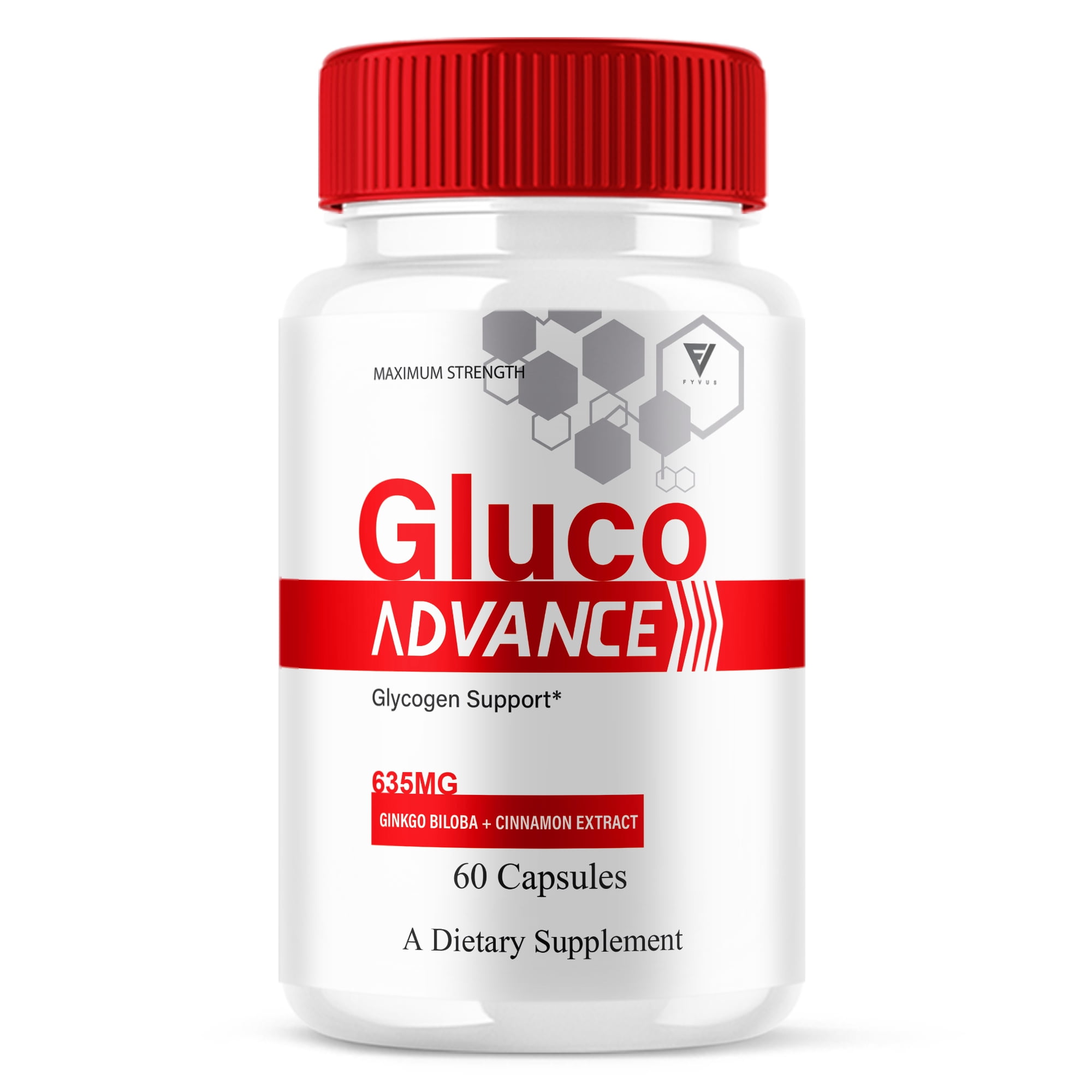 Gluco Advance Glycogen Support, GlucoAdvance Daily Glyco Health Support and Overall Energy Pills (60 Capsules)