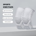 thumbnail image 2 of 1 Pair Sports Knee Brace Non-slip Breathable Stretch Men Women Fitness Joint Protector Spring Strip Knee Pads Compression Sleeve Knee Support Guard -Grey,M, 2 of 7