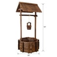 thumbnail image 2 of Rustic Wooden Wishing Well Planter Outdoor Home Décor for Patio, Garden, Yard w/Hanging Bucket  25", 2 of 18