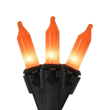 Northlight Mini Christmas Light Set - Orange - 20.25' Black Wire - 100ct
