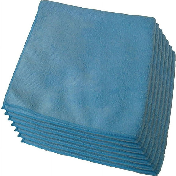 Genuine Joe General Purpose Microfiber Cloth - Cloth - 16" Width x 16" Length - 12 / Bag - Blue | Bundle of 5 Bags