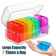 thumbnail image 1 of ComfiTime Organizador de Pastillas Semanal, 2 Veces Al Día, Pastillero de Viaje con Contenedores Diarios AM/PM, Pastillero de 7 Días para Medicamentos y Suplementos, Dispensador de Pastillas, 1 of 11