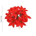 thumbnail image 3 of Artificial Poinsettia Christmas Flowers Bouquet Fake Flannel Holiday Greenery Potted Plant Decor for Table Centerpiece Festive Ornament Home Party Wedding Seasonal Display, 3 of 6