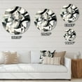 thumbnail image 4 of Designart "Neutral Abstract Expression XIII" Modern Geometric Oversized Wall Clock, 4 of 5