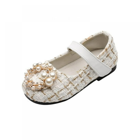 

Girls Mary Jane Retro Little Fragrant Shoes Low Heel Princess Flower Wedding Party Dress Pump Shoes for Kids Toddler