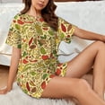 thumbnail image 4 of Fotbe Fruits And Vegetables Conjunto de Pijama Estampado para Mujer, 2 Piezas, Ropa de Dormir con Camiseta de Manga Corta y Shorts Suaves-3X-Large, 4 of 6