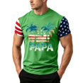 thumbnail image 2 of GrmtClth Gift for Father Summer Dad Papa Print American Flag Top Classic Fourth Of July Patriotic Shirts Fashion Comfortable Short Sleeved Independence Day Tee Mint Green L, 2 of 4