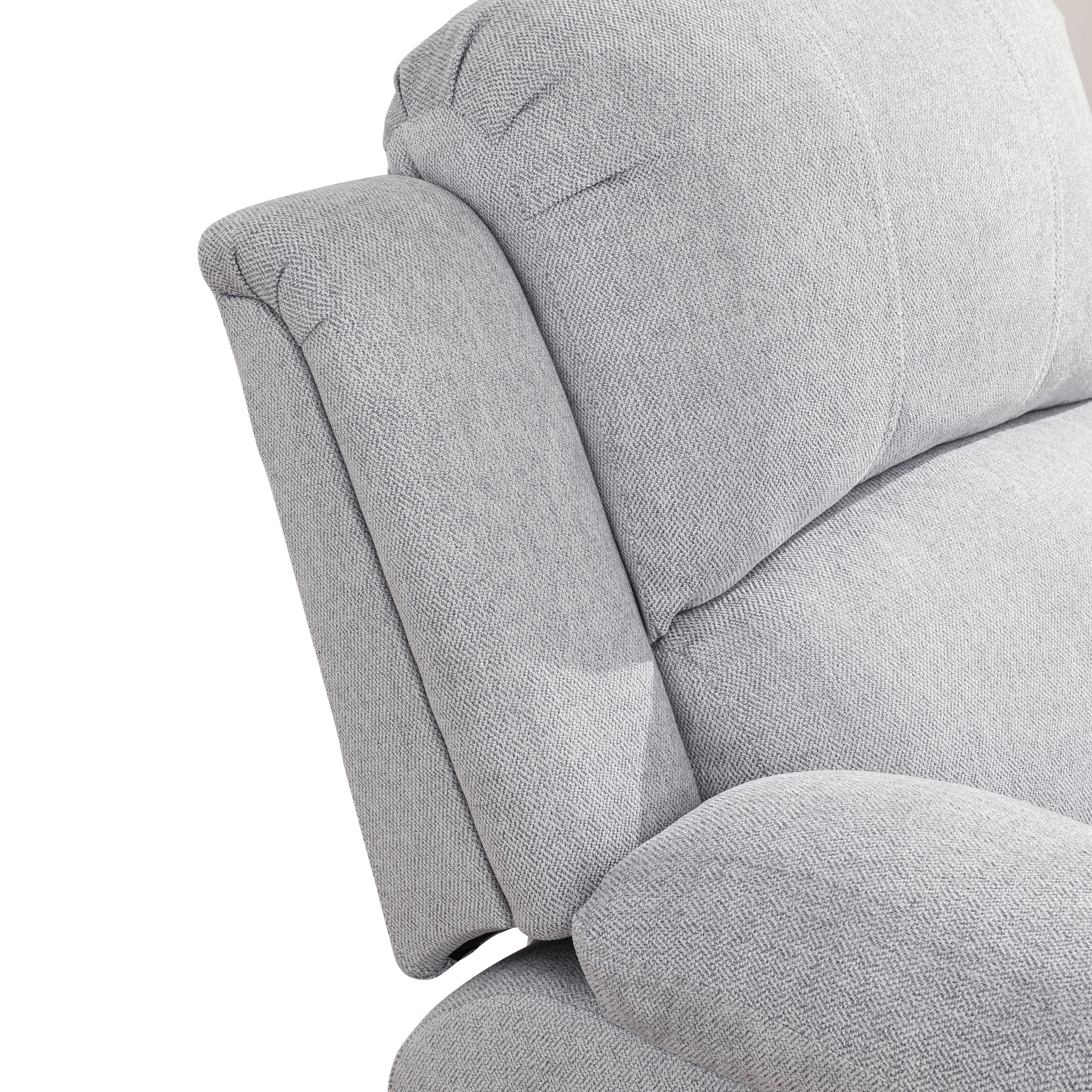 MAYEERTY Reclining Loveseat, 2-Seat Wear-Resistant Fabric Recliner with Storage & Cup Holders for Living Room, Grey