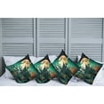 thumbnail image 2 of Ambesonne Teal Throw Pillow Cover 4 Pack, Halloween Haunted Castle, 18", Orange Teal, 2 of 7