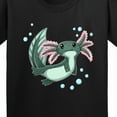 thumbnail image 4 of Inktastic Cute Axolotl Swimming with Bubbles Youth T-Shirt, 4 of 5