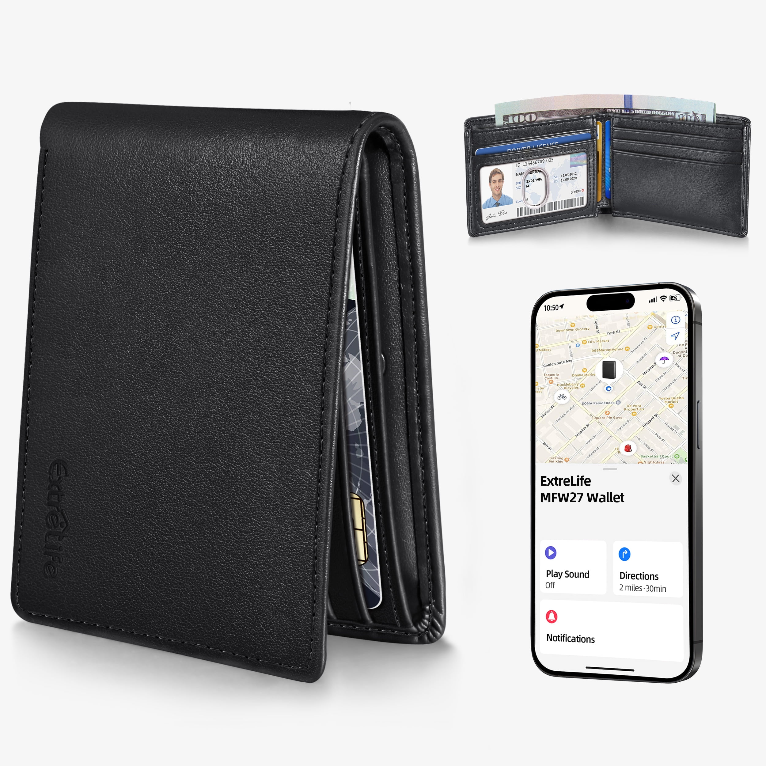 tag8, Dolphin Smart Leather Wallet for Men, RFID Blocking, Brown