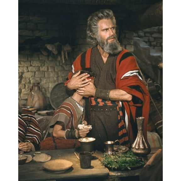 Charlton Heston In The Ten Commandments Embracing Child 24X36 Classic Hollywood Poster