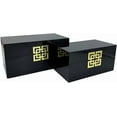 thumbnail image 3 of Galt International Storage Box Set Decorative Storage Box w/Hinged Lid Classic Design Wood Decor Boxes with Geometric Clasp Storage for Bedroom & Home - Set of 2 (Black & Gold), 3 of 14