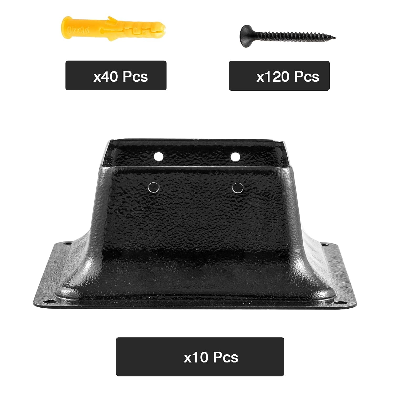4x4 Post Base 10Pcs, Internal 3.5x3.5 Inch Heavy Duty Powder-Coated
