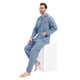 thumbnail image 4 of Apparonia Conjunto de Pijamas para Hombre Pijamas de Algodón con Cuello con Muescas para Hombre Ropa de Dormir de Manga Larga para Hombre con Bolsillos y Frente Fly Elegante Azul 3XL, 4 of 7