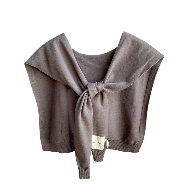 Bufandas de mujer de color liso de punto para exteriores, chal de invierno con cuello falso, bufanda decorativa Kangshi para el regazo y los hombros, bufanda para mujer