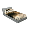 thumbnail image 2 of Ambesonne Landscape Fitted Sheet & Pillow Sham Set, Bridge River Forest, Twin, Multicolor, 2 of 2