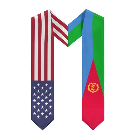 More design Graduation shawl Eritrea & United States Flag Stole Sash Honor Study Aboard International Students