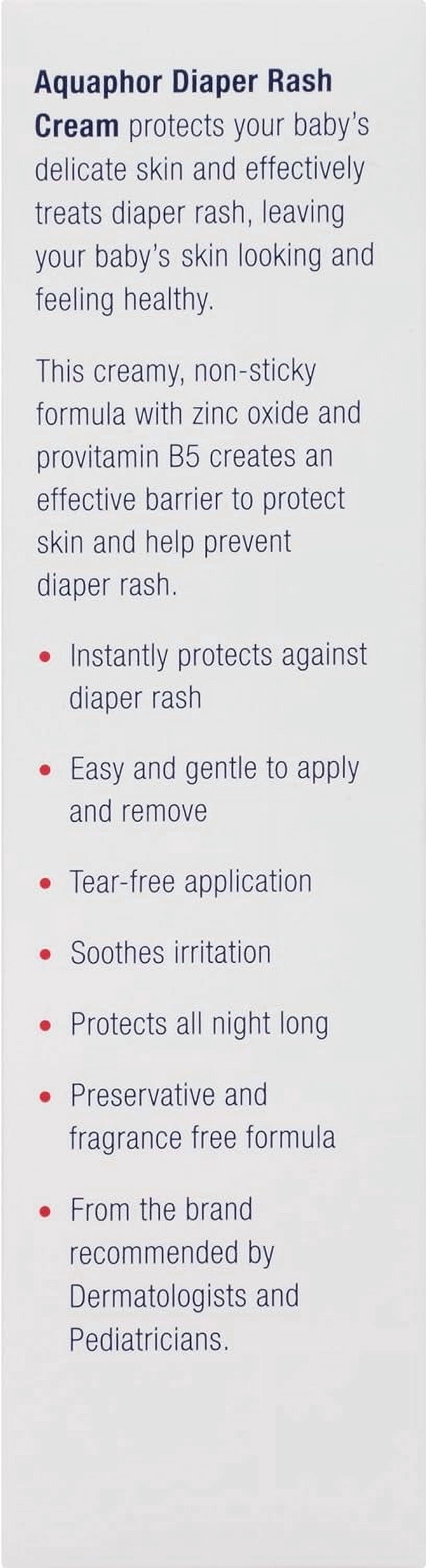 Aquaphor Baby Diaper Rash Cream, 3-in-1 Diaper Rash Relief, 3.5 Oz Tube C25