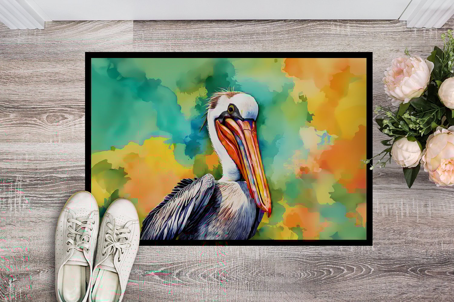 thumbnail image 2 of Carolines Treasures DAC4023JMAT 24 x 36 in.  Hippie Animal Pelican Doormat, 2 of 5