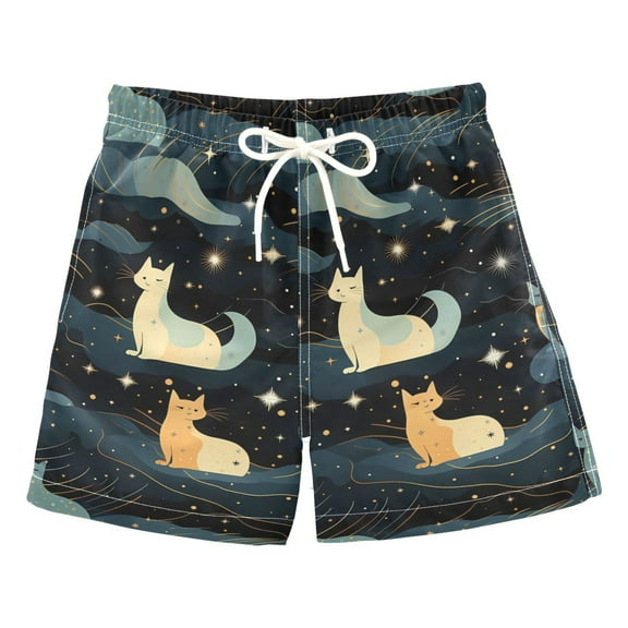 joogoo Boys Swim Trunks Cute Cats Beach Board Shorts Drawstring Swimsuit XL