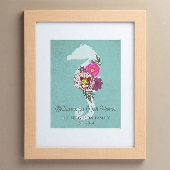 Personalized Our Home 11" x 14" Framed Seahorse Print