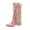 Pink, variant on Fringe Boots for Women Western Metal Tassel Comfortable Square Toe Thick Heel Cowgirl Mid Calf Boots Pink 5.5(36)