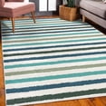 thumbnail image 3 of Striped Decorative Rug, Geometric Colorful Tone Brush Style Lines Grunge Retro Digital Print, Quality Carpet for Bedroom Dorm and Living Room, 6 Sizes, Sea Blue, by Ambesonne, 3 of 4