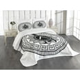 thumbnail image 3 of Ambesonne Retro Quilted Bedspread Set 3 Pcs, Spartan, King Size, Grey Black White, 3 of 5
