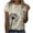 Beige, variant on Womens Clothes Tops Summer Casual, St. Patrick's Day Fashion Woman Round Neck Short Sleeve Tops T-Shirt Prints Loose Blouse for Home Party Outdoor