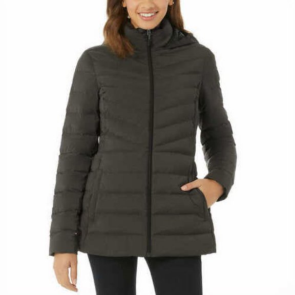 32 Degrees Ladies' Power Stretch Hooded Jacket (Dark Olive, XX-Large).