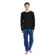 thumbnail image 1 of GLOBAL Conjunto de Pijama de Playera de Manga Larga y Pantalón de Franela para Hombre 100% Algodón a Cuadros Azul S, 1 of 6