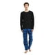 thumbnail image 1 of GLOBAL Conjunto de Pijama de Franela y Playera de Manga Larga para Hombre 100% Algodón Cuadros Azules M, 1 of 6
