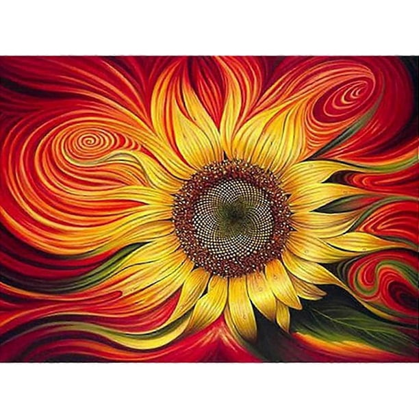 Full Rhinestone Diamond Painting - Full Diamond Embroidery Full 5D Diamond Painting for Wall Decor Diamond Embroidery Complete Kit - Sunflower (30 x 4