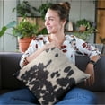 thumbnail image 2 of Plutus Brands Black Plutus Cowhide Animal Luxury Throw Pillow 18 in x 18in, Double Sided 18" x 18", 2 of 2