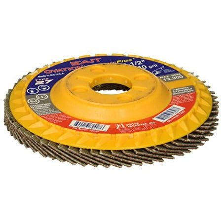 

United Abrasives-SAIT 72227 Type 27 High Density Ovation Ceramic+ Flap Disc 4-1/2 X 7/8 40 Grit 10 Per Box