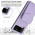 thumbnail image 6 of Dteck for Samsung Galaxy Z Flip 3 Wallet Case,Leather Case with 3 Accordion Card Slots and RFID Blocking Adjustable Crossbody Strap for Unisex,Lightpurple, 6 of 7