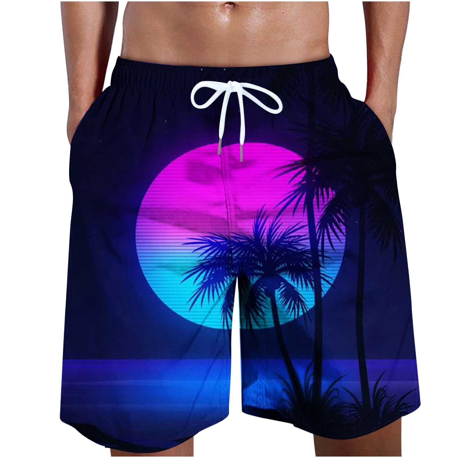 ZCFZJW Big and Tall Regular Fit Swim Trunks for Men Quick Dry Summer ...