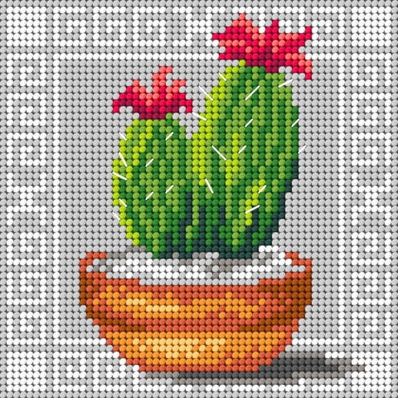 Wizardi Needlepoint Canvas for halfstitch Without Yarn Succulent 3401D Orchidea