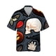thumbnail image 2 of Venta caliente de verano, nuevas camisetas con estampado 3D, estampado de cuervos, solapa, manga corta, moda de terror, camisetas casuales para hombres, traje, camisetas de un solo pecho, 2 of 4