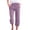 02#Light Purple, variant on Women's Summer Casual Loose High-Waist Drawstring Straight Capri Pants , Beach Casual Long Pants
