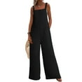thumbnail image 2 of ZZwxWA Womens Casual Jumpsuits Front Pocket Elasticity Straps Loose Overalls One Piece Sleeveless Wide Leg Pant Romper, 2 of 7