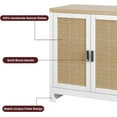thumbnail image 6 of 40" Boho Storage Cabinet with Woven Rattan Doors - Adjustable Shelf TV Stand, Coffee Bar & Entryway Organizer, White, 6 of 7