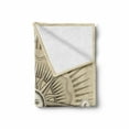 thumbnail image 2 of Compass Soft Flannel Fleece Throw Blanket, Vintage Style Windrose Navigation Directions Discovery Guidance Theme, Cozy Plush for Indoor and Outdoor Use, 50" x 70", Beige and Dark Taupe, by Ambesonne, 2 of 6