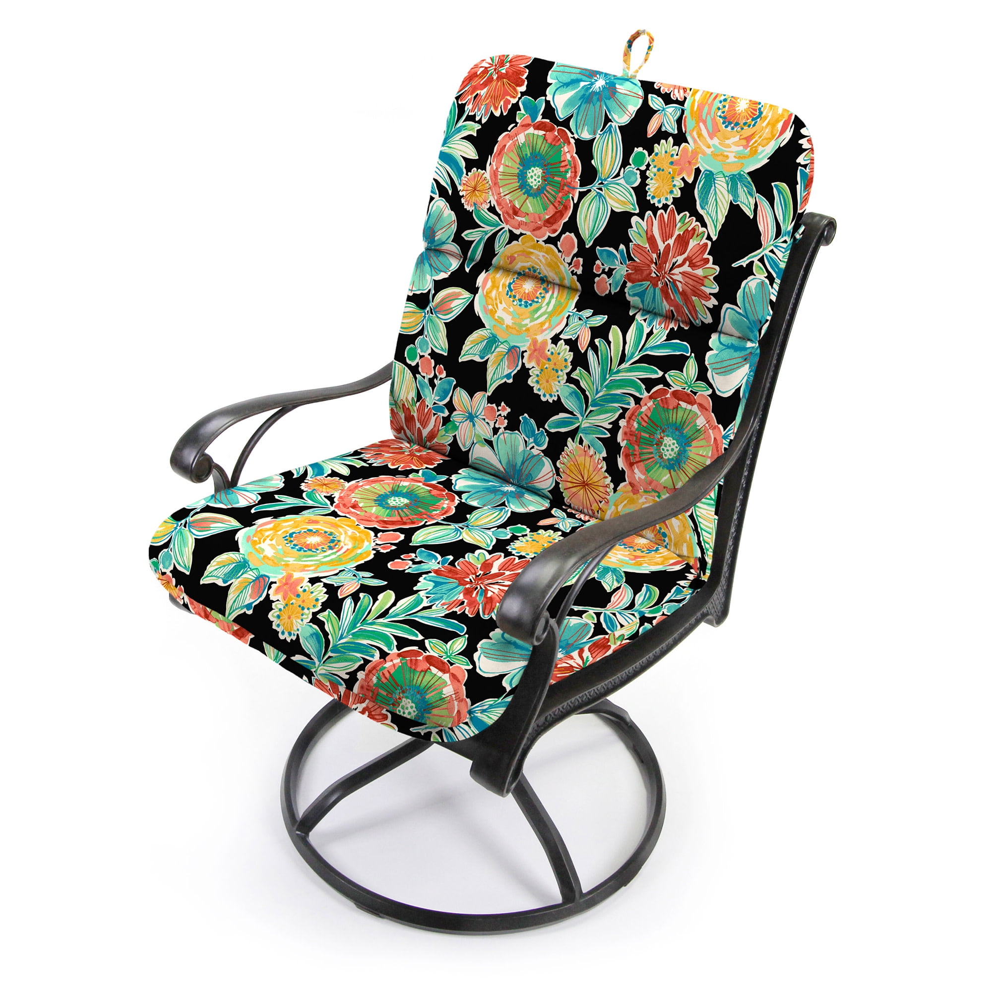 45" x 22" Rectangular Outdoor Chair Cushion with Ties and Hanger Loop (2 Pack)
