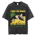 thumbnail image 3 of Camiseta The Horrors Never Ending Yet I Remain Silly, divertida camiseta lavada Retro de rana de estilo japonés, camisetas de gran tamaño para hombres, 3 of 5