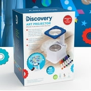 Discovery Kids Art Projector with Six Dry Erase Markers and 10 Reusable Drawing Discs, Draw on Reusable Transparent Sheets, Magnify and Project Art onto Ceilings, Walls, and More