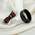 thumbnail image 4 of Matching Ring Couple Ring Black Gold Plated 1CT Red CZ Women Wedding Ring Set Male Ring, 4 of 6