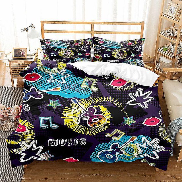 Street Graffiti Bedding Set Boho Duvet Cover King Queen Bedding A