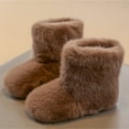 thumbnail image 2 of Quealent Toddler Shoes Boys Girls Faux Furry Boot Winter Warm Fluffy Long Furry Boots Mid-Calf Snow Boots Brown for Size 13.5, 2 of 7